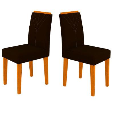 Conjunto De 2 Cadeiras Sala De Jantar Amanda Ype Marrom
