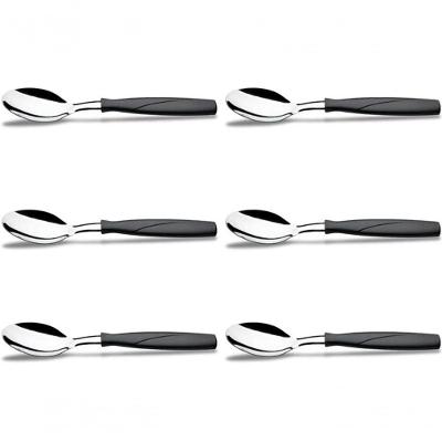 Kit 6 Colher De Mesa Aço Inox Preto Brinox