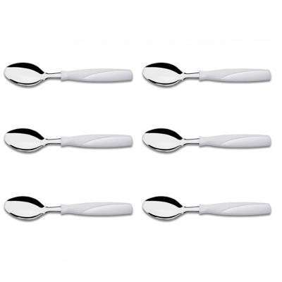 Kit 6 Colher De Mesa Aço Inox Branco Brinox