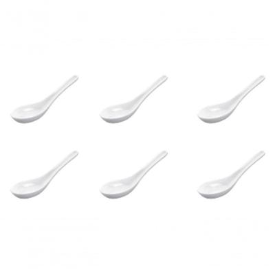 Kit 6 Unidades Colher Molheira Em Melamina Premium 12cm Para Molhos E Finger Food Branca Entrada