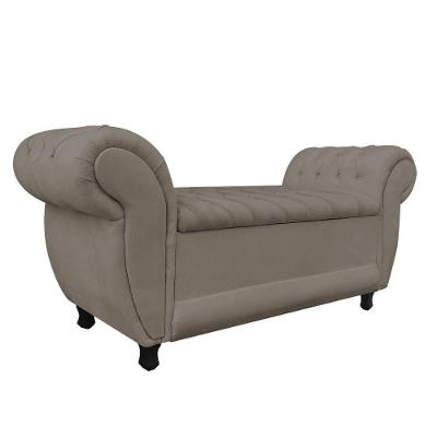 Recamier Baú Londres 1,20 M Suede Marrom Rato