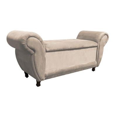 Recamier com Baú Itália Suede Bege