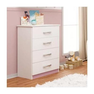 Cômoda Infantil Maxi 04 Gavetas - Branco - Rosa Branco - Rosa