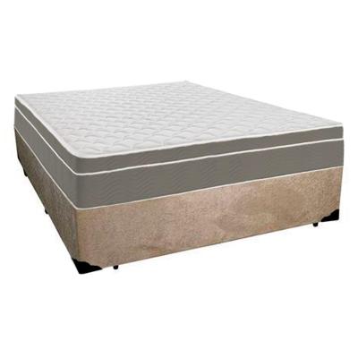 Cama Box Casal Suede + Colchão Sereneprime Molas Ensacadas 138x188x65 Cor:bege