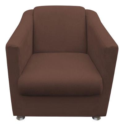 Poltrona Decorativa Tilla Sala E Escritório Suede Marrom