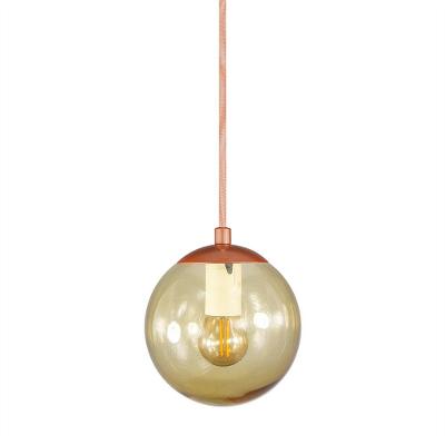 Pendente Globo Esfera De Vidro âmbar 14cm - Bronze