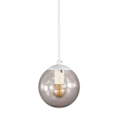 Pendente Globo Esfera De Vidro Fumê 14cm - Branco