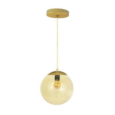 Pendente Globo Esfera De Vidro âmbar 20cm - Ouro