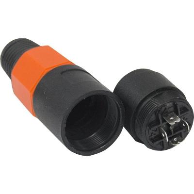 Conector Speakon De Linha Fêmea 4 Pólos Jcsp0003 Preto-laranja Storm - Pct - 10