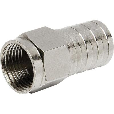 Conector F Tipo Barril Para Crimpar Rg59 Conf0006 Níquel Storm - Pct - 100