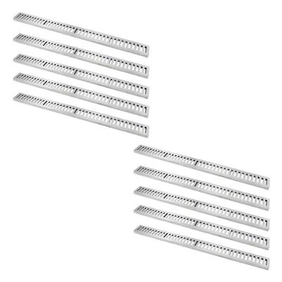 Kit 10 Ralo Grelha Linear Caixilho Alumínio Escovado20x100cm