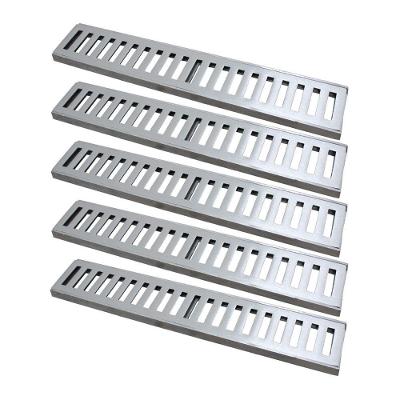Kit 5 Ralo Grelha Linear Caixilho Em Alumínio Polido 15x50cm