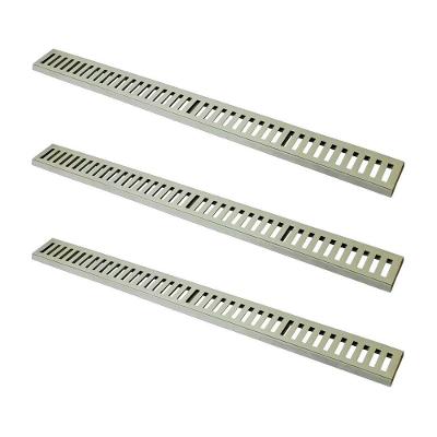 Kit 3 Ralo Grelha Linear Caixilho Em Alumínio Bege 10x100cm