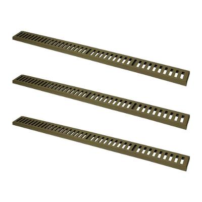 Kit 3 Ralo Grelha Linear Caixilho Em Alumínio Fendi 20x100cm