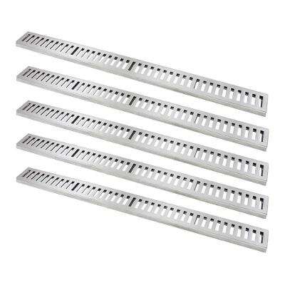 Kit 5 Ralo Grelha Linear Caixilho Alumínio Polido 10x100cm