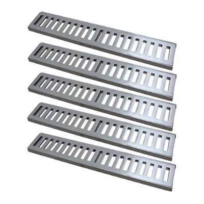 Kit 5 Ralo Grelha Linear Caixilho Alumínio Escovado 15x50cm