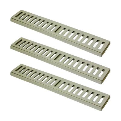 Kit 3 Ralo Grelha Linear Caixilho Em Alumínio Bege 20x50cm
