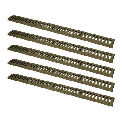 Kit 5 Ralo Grelha Linear Caixilho Em Alumínio Fendi 10x100cm