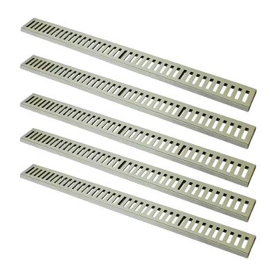 Kit 5 Ralo Grelha Linear Caixilho Em Alumínio Bege 10x100cm
