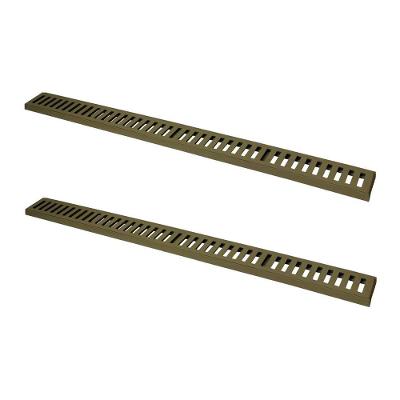 Kit 2 Ralo Grelha Linear Caixilho Em Alumínio Fendi 10x100cm