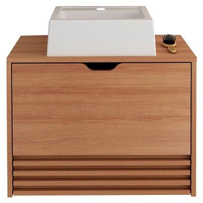 Gabinete Com Cuba Para Banheiro Bn3630x13 Amendoa Tecno Mobili Amendoa