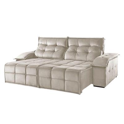 Sofá 2 Lugares Retrátil E Reclinável Martins M-122 Veludo Creme