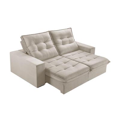 Sofá 3 Lugares Retrátil E Reclinável Martins M-166 Veludo Creme