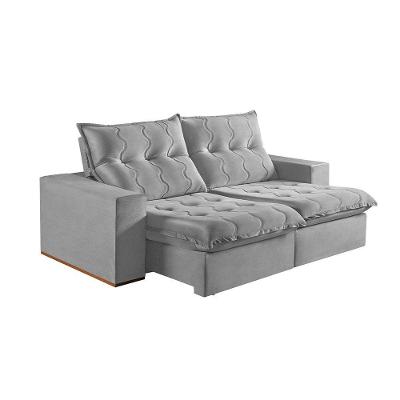 Sofá 3 Lugares Retrátil E Reclinável Martins M-177 Veludo Cinza