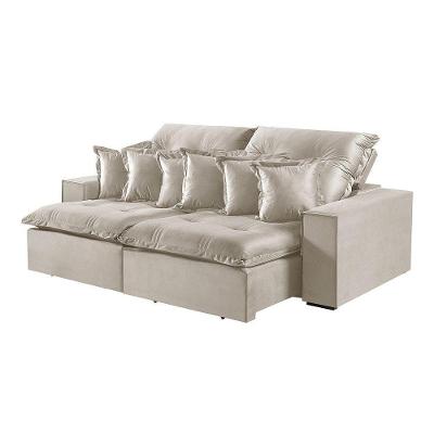 Sofá 2 Lugares Retrátil E Reclinável M-144 Veludo Martins Creme