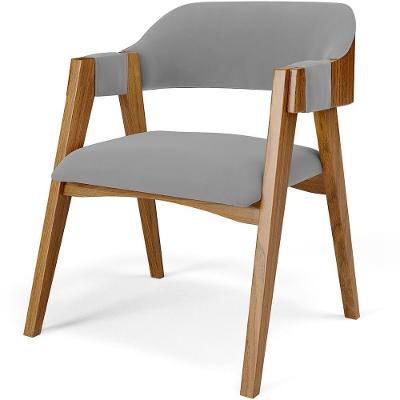 Cadeira Para Sala De Jantar E Estar Living Estofada Suran L02 Suede Cinza - Lyam
