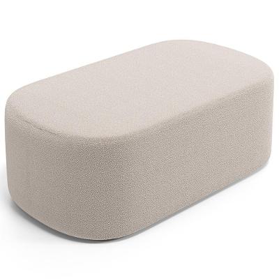 Puff Decorativo Orgânico Para Living Quarto 100cm Doha W01 Bouclê Creme - Lyam Decor
