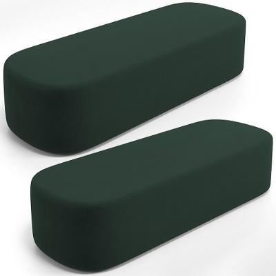 Kit 02 Puffs Decorativos Orgânicos Para Living Quarto 140cm Doha W01 Suede Verde Musgo - Lyam Decor
