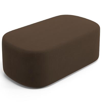 Puff Decorativo Orgânico Para Living Quarto 100cm Doha W01 Suede Marrom - Lyam Decor