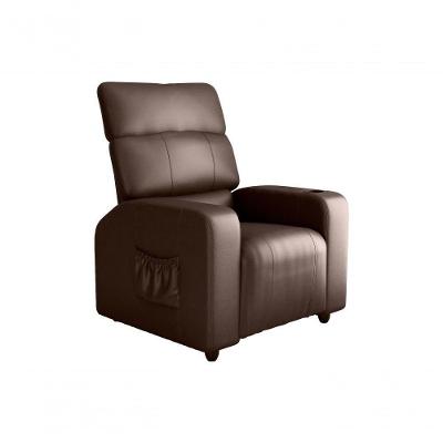 Poltrona Reclinável Sala Cadeira Mx 67 Pulse Sintetico Marrom Matrix Original