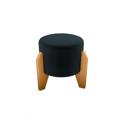 Puff Decorativo Descanso Luxo Orginal Premium Veludo Preto Matrix