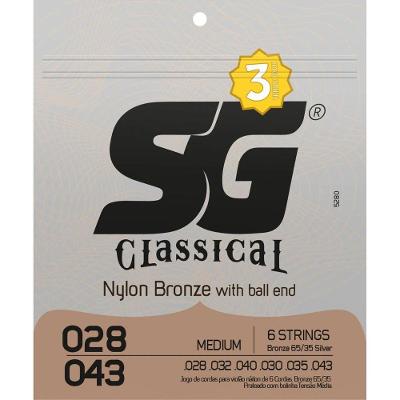 Encordoamento P- Violão Nylon Bronze Medium Pack C- 3 Sg