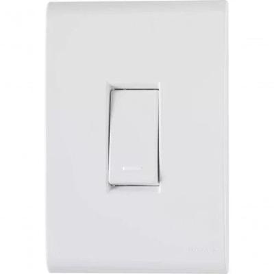 Kit Placa 4x2+ 1 Interruptor Simples 10a-250v Branco 5 Unidades