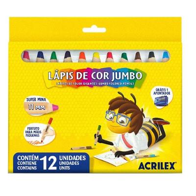 Lápis De Cor 12 Cores Jumbo - Acrilex