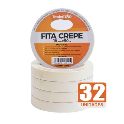 Fita Adesiva Crepe Papel 18mm X 50m C-32 Rolos 18x50