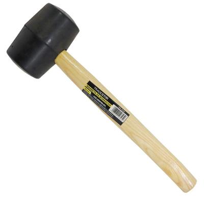 Martelo De Borracha Preta 60mm 520g Cabo Madeira Tradestar