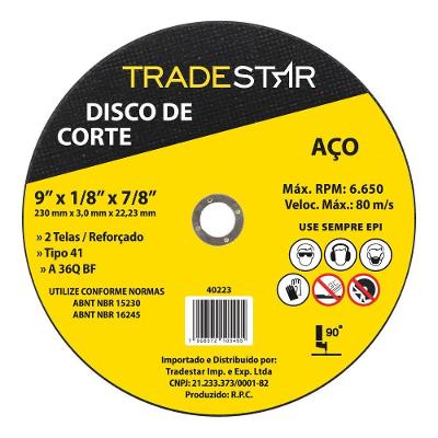Disco De Corte Metal 9 230x3,0 Mm Furo 22-23 Mm