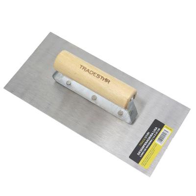 Desempenadeira Aço Lisa 12x25cm Cabo Em Madeira Tradestar