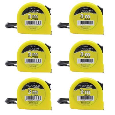 Kit 06 Trena Aço Metal 3m Bolso Básica Fita Com Trava