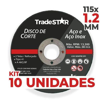 Disco Corte Fino Inox 4.1-2 X 1,2 Esmerilhadeira 10 Peças
