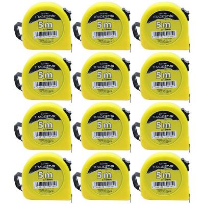 Kit 12 Trena Aço Metal 5m Bolso Fita Com Trava