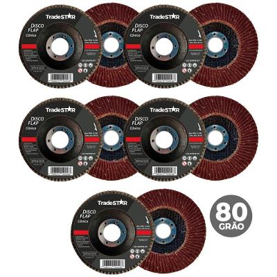 Kit 10 Lixa Disco Desbaste Flap Porcelanato Piso G80
