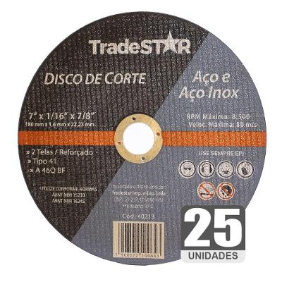 Disco De Corte Inox 180 1.6 Kit 25 Peças