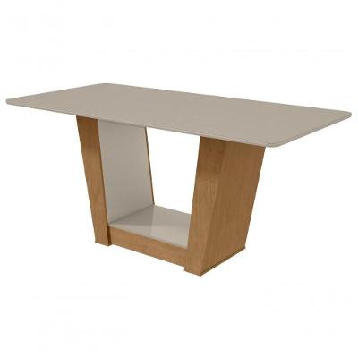 Mesa De Jantar Lopas 1,70 Apogeu Sem Vidro Amêndoa Clean/off White