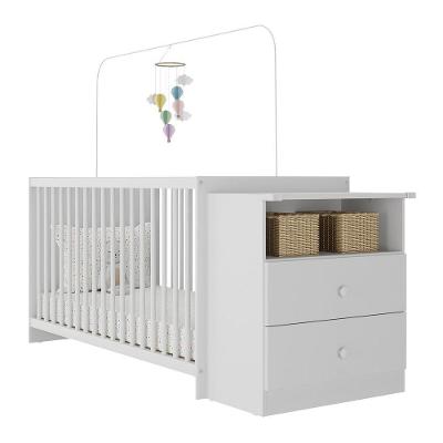Berço Cômoda Para Colchão 60 X 130 Cm Multimóveis Meu Bebê Fg2870 Branco