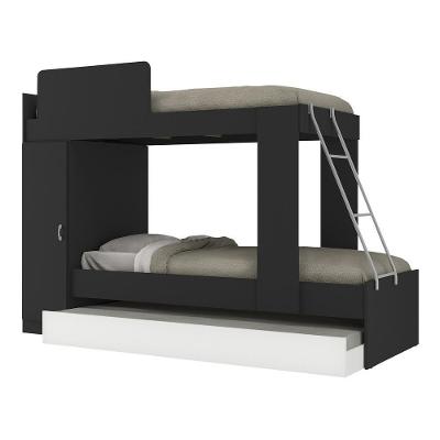 Treliche Com Colchão Incluso 1 Porta Havana Multimóveis Preto/branco